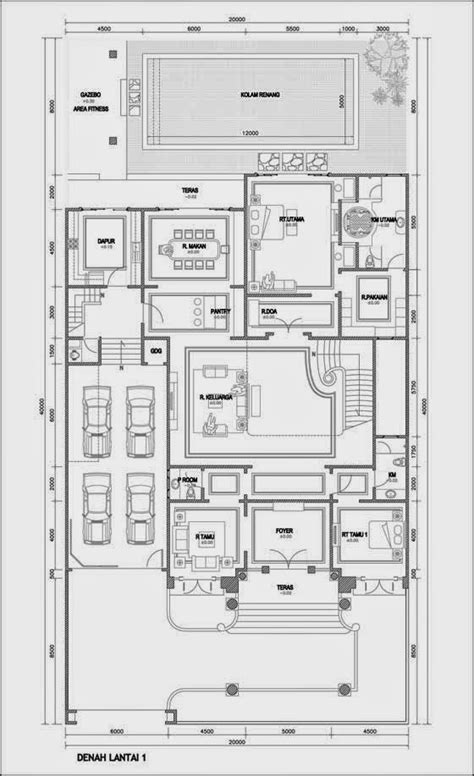 Denah rumah minimalis ini kami berikan juga di postingan ini, tentunya dengan ukuran yang standar yaitu type 21. Info 21+ Desain Rumah Mewah Ukuran 10x20