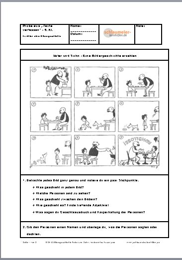 Eine bildergeschichte schreiben ist für schulkinder eine große herausforderung. Bildergeschichte Vater und Sohn- verbranntes Essen - Lern- und Übungshilfen für die Grund- und ...