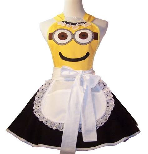 French Maid Minion Apron Cosplay Minion Costume Apron Pin Up Style