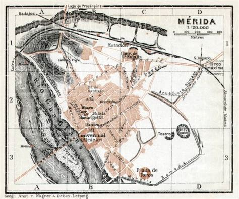 Old Map Of Mérida In 1913 Buy Vintage Map Replica Poster Print Or