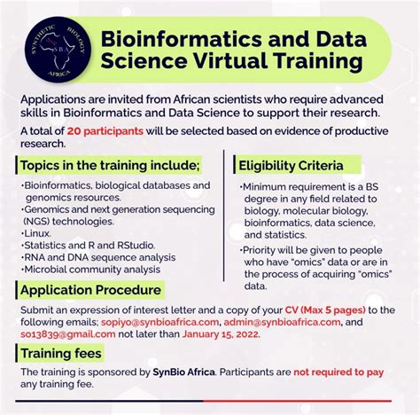 Bioinformatics And Data Science Training Synbio Africa