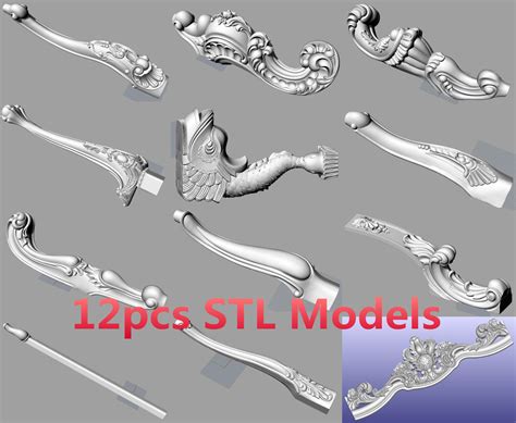 4d Stl Furniture Models For 5axis Cnc Router S085 3d Model Stl