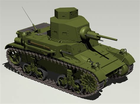 Light Tank M2 M2a4 3d Model