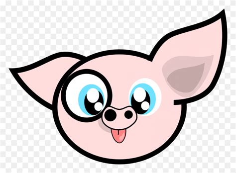 Crazy Animal Clipart At Getdrawings Cute Pigs Face Cartoon Mammal