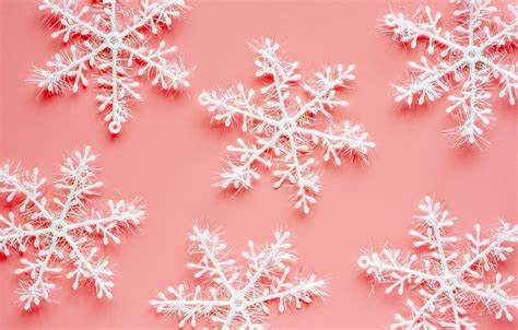Pink Snowflake Aesthetic Wallpaper Pastel Pink Winter Wallpaper A My