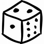 Dice Cube Icon Drawn Hand Toy Dotted