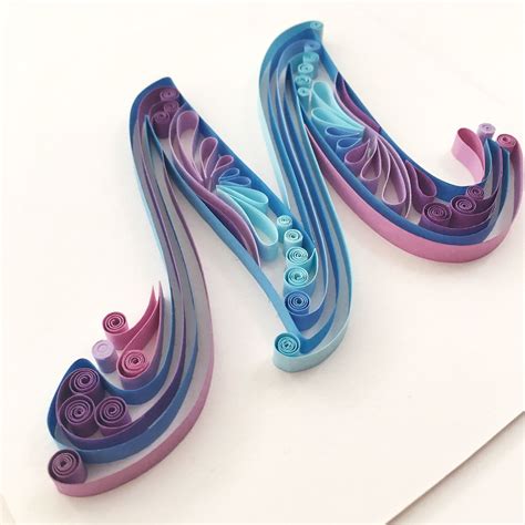 Instead, you must glue each section as you go. Quilled M monogram | Paper quilling, Quilling letters ...