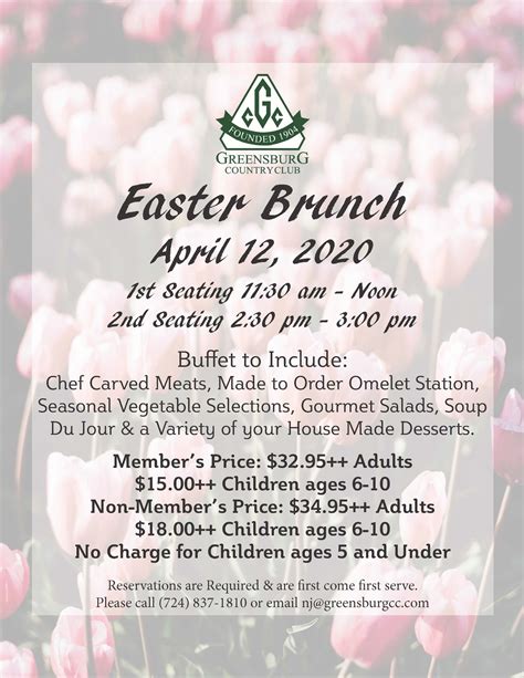 Easter Brunch Flyer 2020 Downtown Greensburg Project