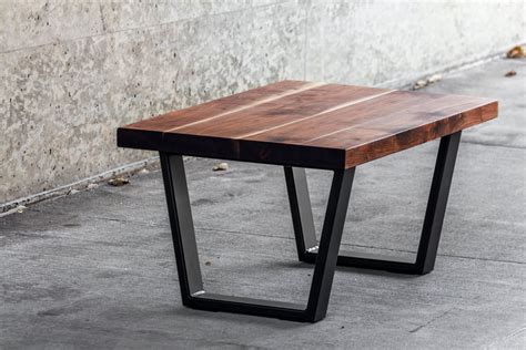 Modern Walnut And Steel Coffee Table Etsy Steel Coffee Table Handmade Coffee Table Coffee