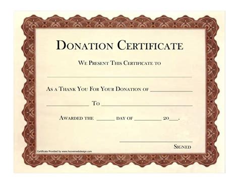 Printable Donation Certificate Templates In 2020 Awards Certificates