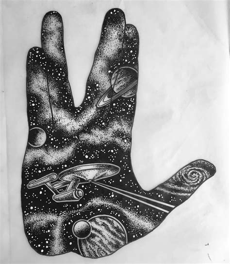 Vulcan hand tattoo geeky tattoos. Available as a tattoo or as a print. Email me if interested. #btattooing @blacktattooing # ...