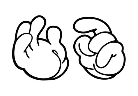 Mickey Mouse Hand Clipart Black And White