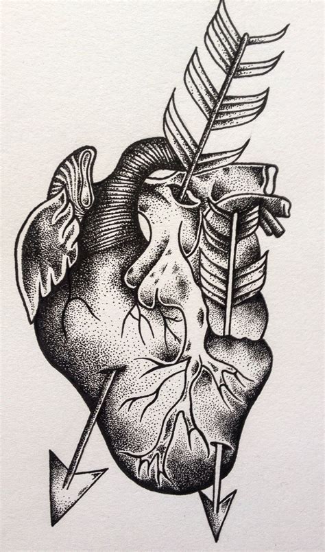 Maybe you would like to learn more about one of these? Dotwork Anatomically Correct Heart and Arrow 15x7cm ...