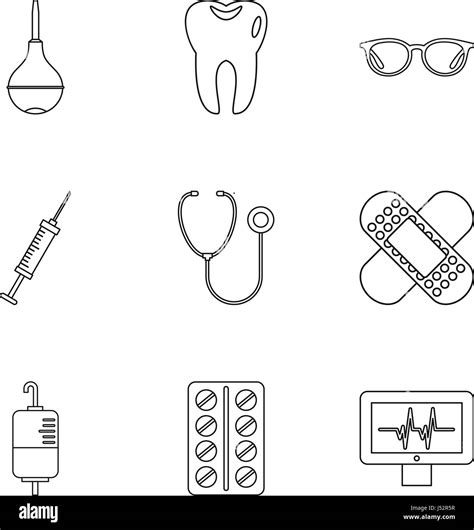 Medicine Icons Set Outline Style Stock Vector Image And Art Alamy