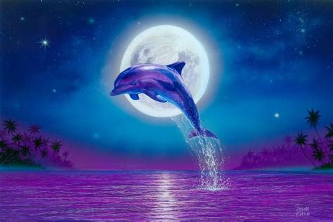 Most Beautiful Paintings Dolphin Art Dolphin Painting Large Beach