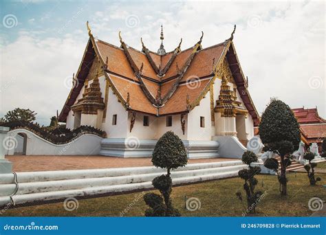 Wat Phumin Temple And Its Wall Painting In Nan City Thailand Stock