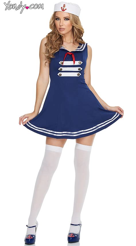 Sexy Pin Up Sailor Costume Adult Women Sailor Costumes Seductive Blue