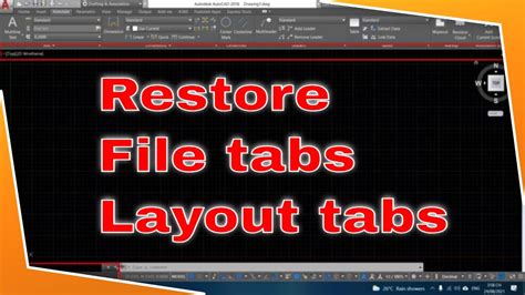 How To Restore Missing File Tabs And Layout Tabs In Autocad Otosection