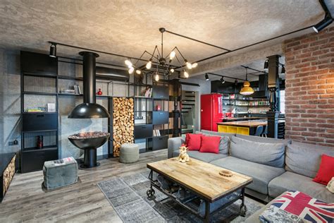 Cool Industrial Style Duplex Loft Mixes Colours And Materials