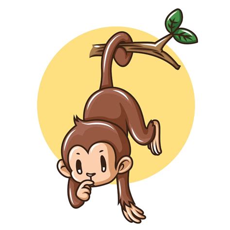 Cute Monkey Cartoon Premium Vector