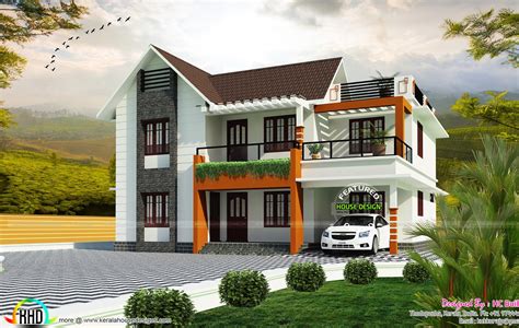 1800 Sq Ft 2 Floor House Plan Kerala Home Design And Floor Plans 9k