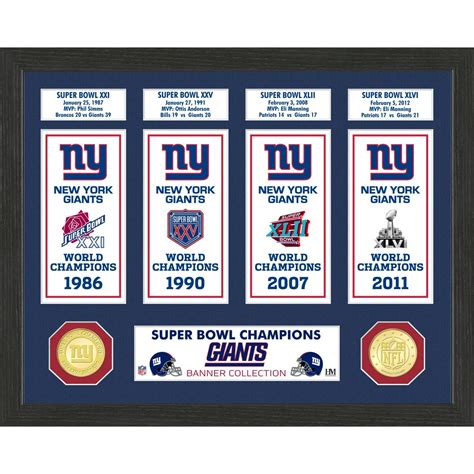 New York Giants Super Bowl Banner Collection Photo Mint Shop The