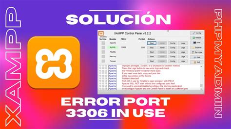 Solucionar Error Port 3306 In Use By Unable To Open Process XAMPP