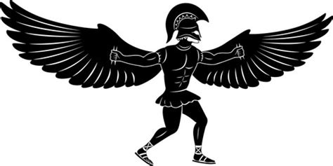 Flying Man Angel Silhouette Mythology Symbol Vector Image