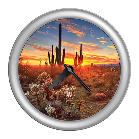 Chicago Lighthouse Southwest Cactus 14 Inch Decorative Wall Clock