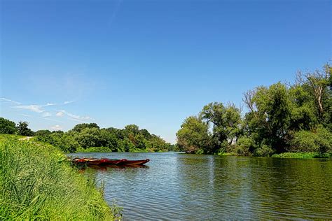 Hd Wallpaper Nature River Boats Landscape Water Riparian Zone