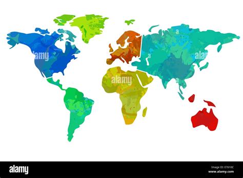 Colourful World Map Stock Photo Alamy