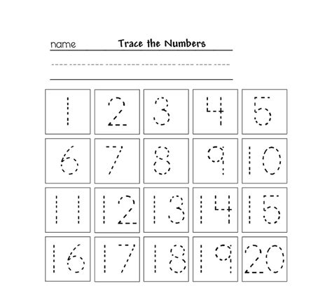 Tracing Numbers For Kg Learning Printable