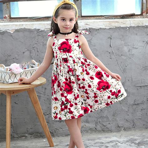 New Arrival Toddler Baby Girls Straps Sleeveless Dress Clothes Summer