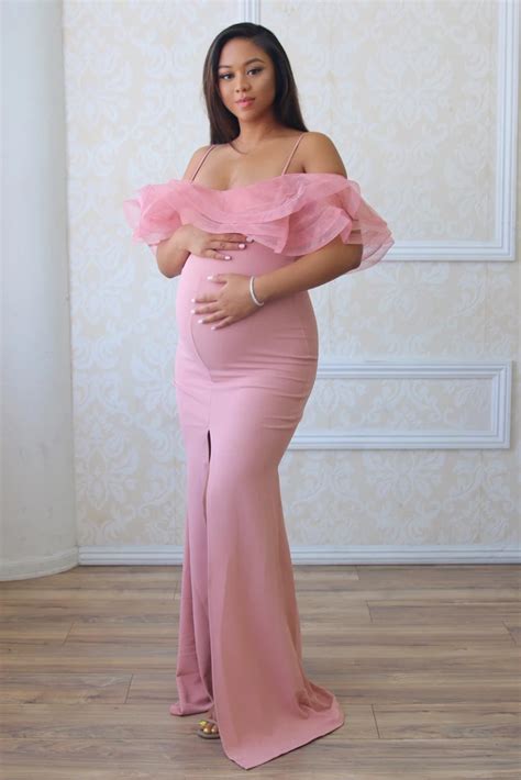 Layla Maternity Gown Pink Maternity Dress Pink Maternity Gown