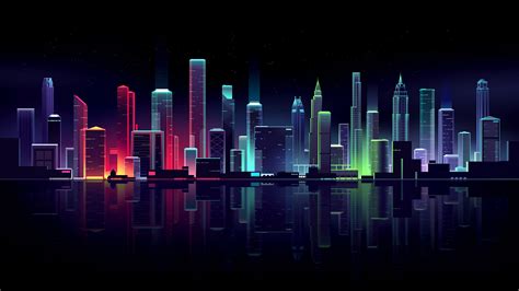Minimalistic City Skyline 2560×1440 Hd Wallpapers