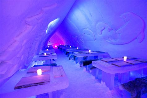 Icerestaurant Of Arctic Snow Hotel In Lapland Arctic