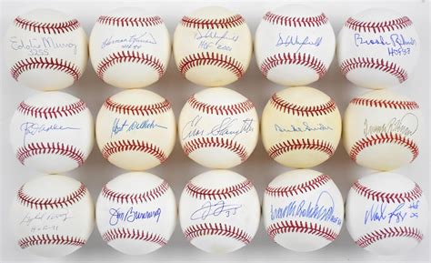 15 Hall Of Fame Single Signed Baseball Winscriptions All Certified