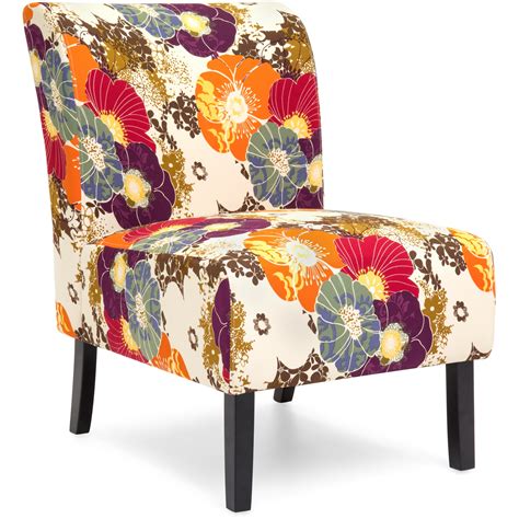 Best Choice Products Modern Contemporary Upholstered Armless Accent Chair Floral Multicolor