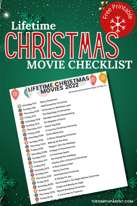 Lifetime 2024 Christmas Movies Schedule Printable List