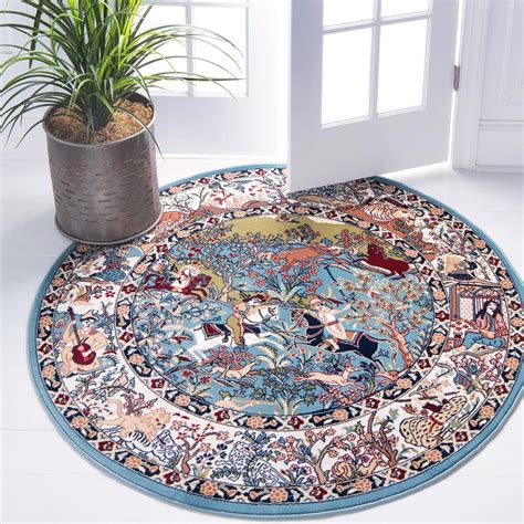 Blue 10 X 10 Rabia Round Rug