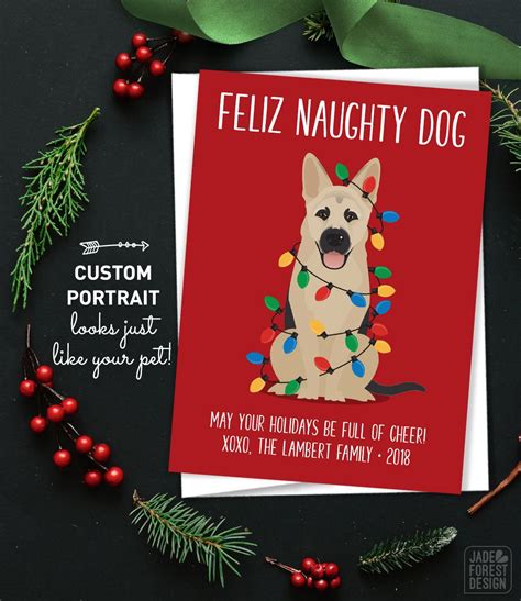 Funny Christmas Card Pug Christmas Cards With Custom Pet Portrait