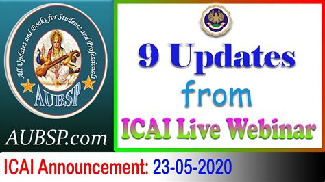 The bos launched a platform for ca. ICAI Live Webinar 9 Important Updates for ICAI May/Nov ...