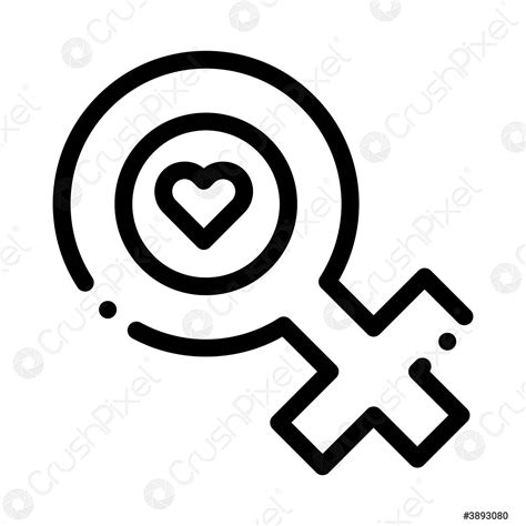 Female Mark Heart Icon Vector Outline Illustration Stock Vector 3893080 Crushpixel