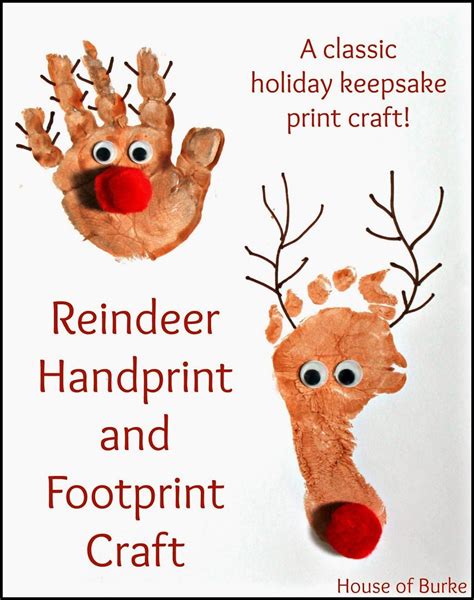 Reindeer Handprint And Footprint Craft Kindergarten Crafts