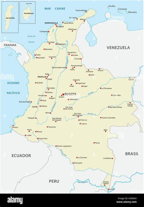 Mapa De Colombia Imagen Vector De Stock Alamy