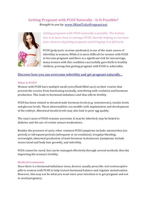 Getting Pregnant With Pcos Naturally