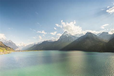 Mountain Landscape In The Alps And Lake Stock Image Image Of
