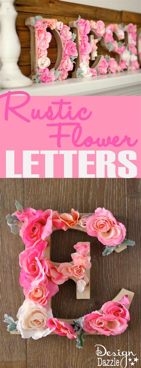 Neat Diy Rustic Wooden Letters Decorated With Flowers On Them