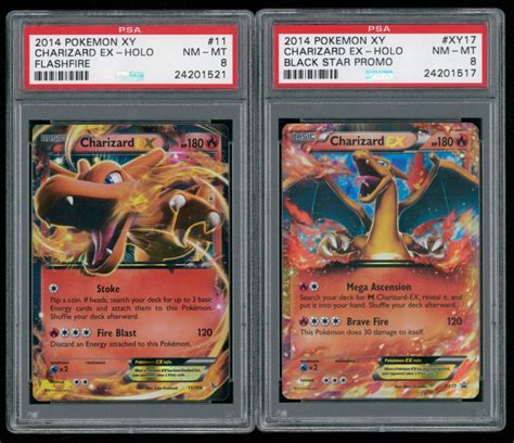 How to get cards psa graded. Lot of (2) Charizard 2014 Pokemon XY Ex-Holo Graded Cards With Flashfire #11 (PSA 8) & Black ...
