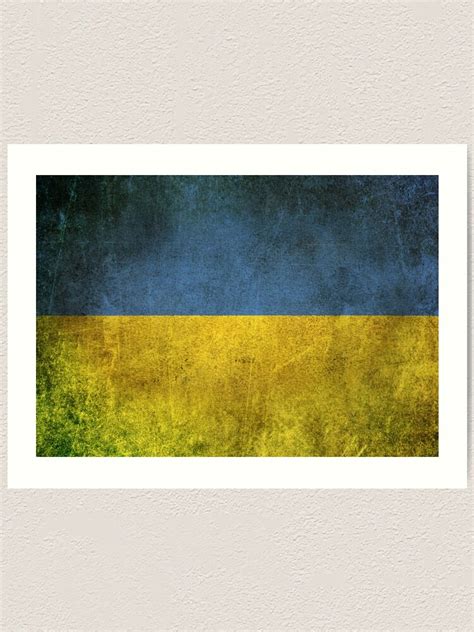 Old And Worn Distressed Vintage Flag Of Ukraine Art Print By